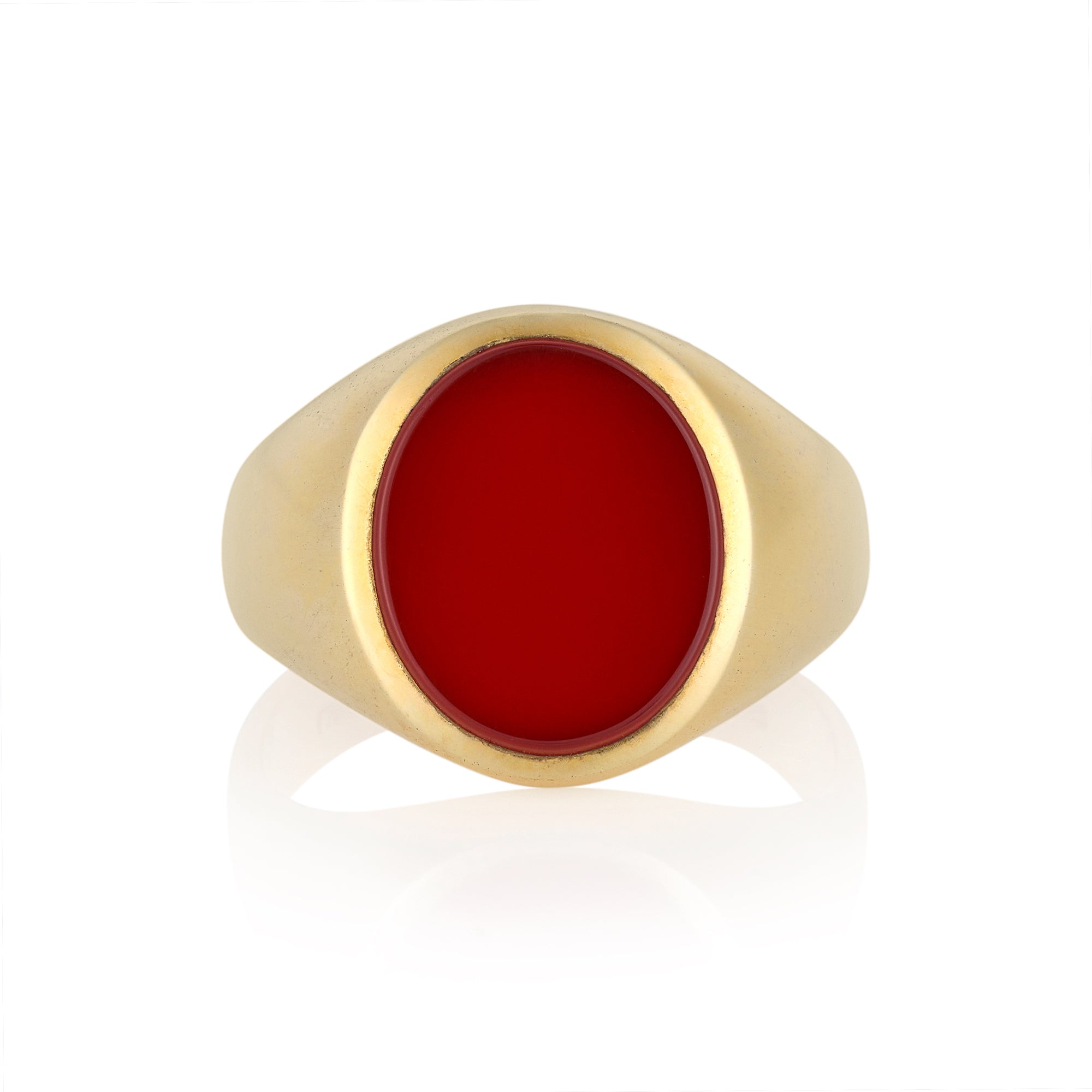 11 x 9mm Carnelian Oxford Oval Signet Ring - Wildsmith Jewellery