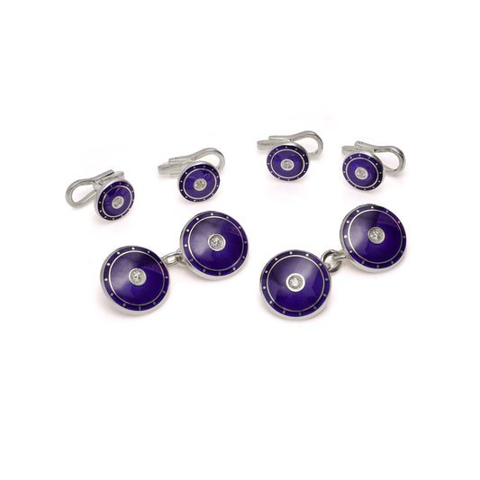 Diamond & Enamel Dress Set - Wildsmith Jewellery
