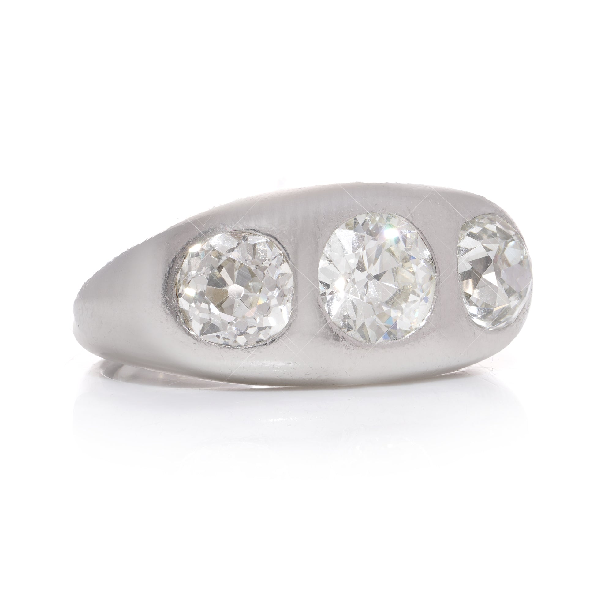 Old Cut Diamond Gypsy Ring Set Platinum Ring - Wildsmith Jewellery