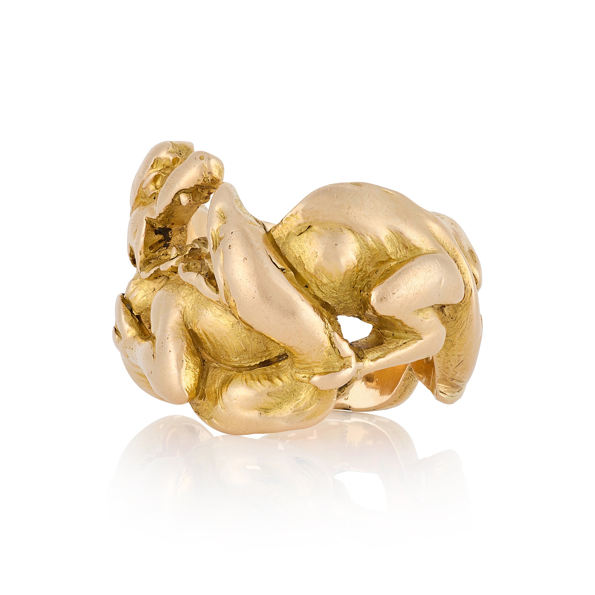 18ct Gold Wolf & Viper Art Nouveau Ring