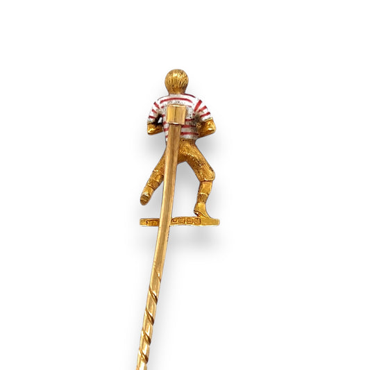 Antique 18ct Gold Rugby Player Stickpin - Wildsmith Jewellery