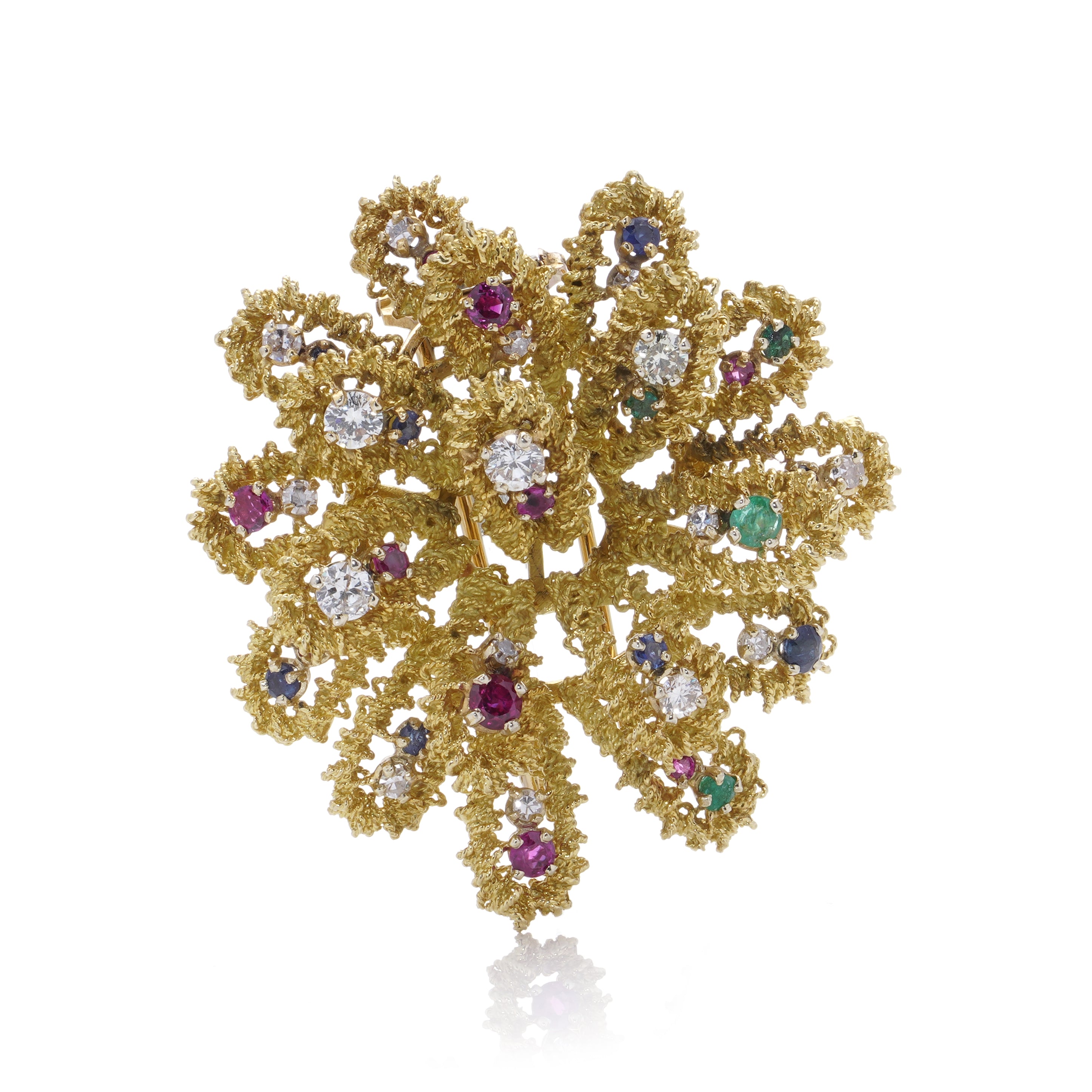 1970’s Multi Gemstone & Gold Brooch, French - Wildsmith Jewellery