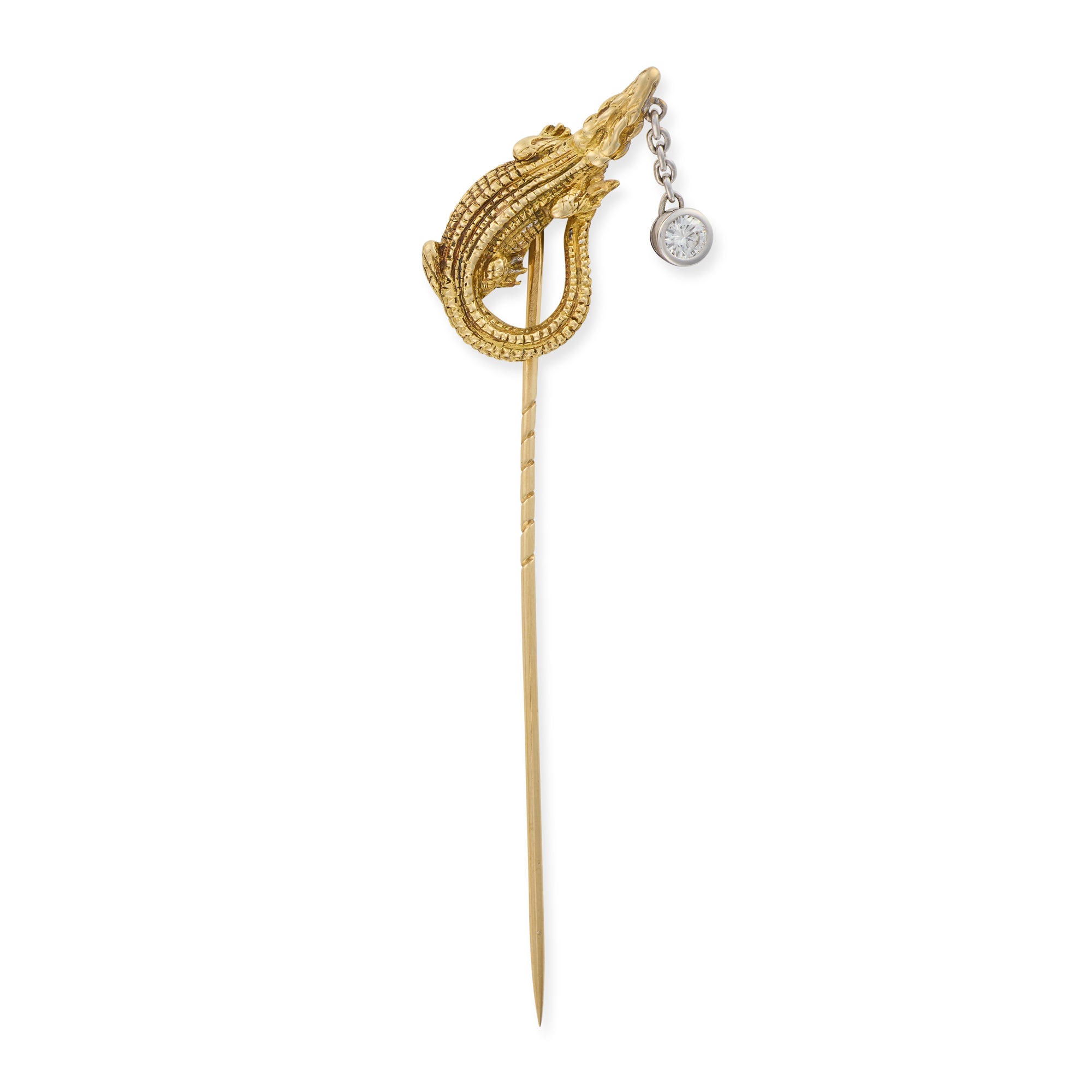 18ct Gold & Diamond Alligator Stickpin - Wildsmith Jewellery
