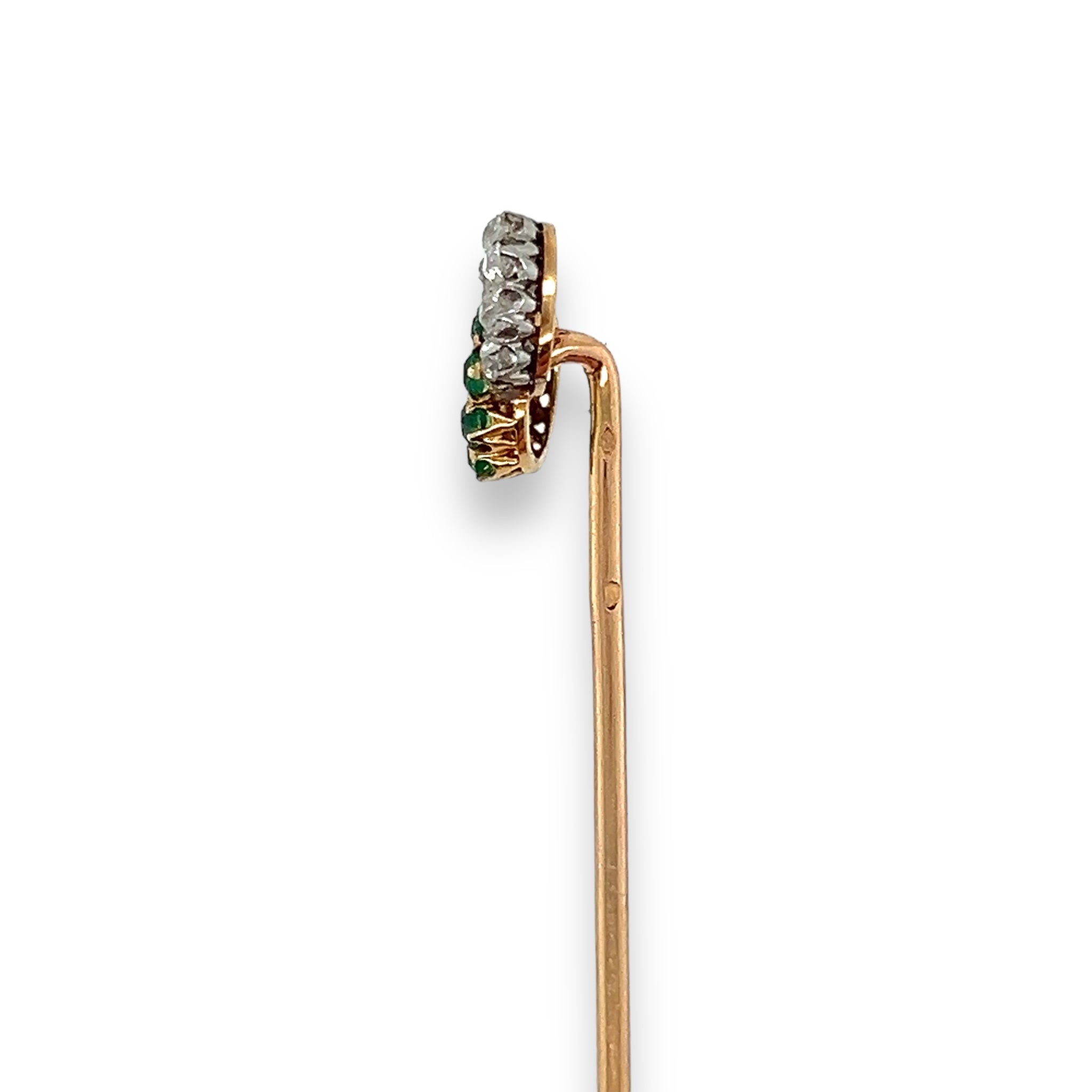 Antique Emerald & Diamond Tie Pin by Lacloche - Wildsmith Jewellery