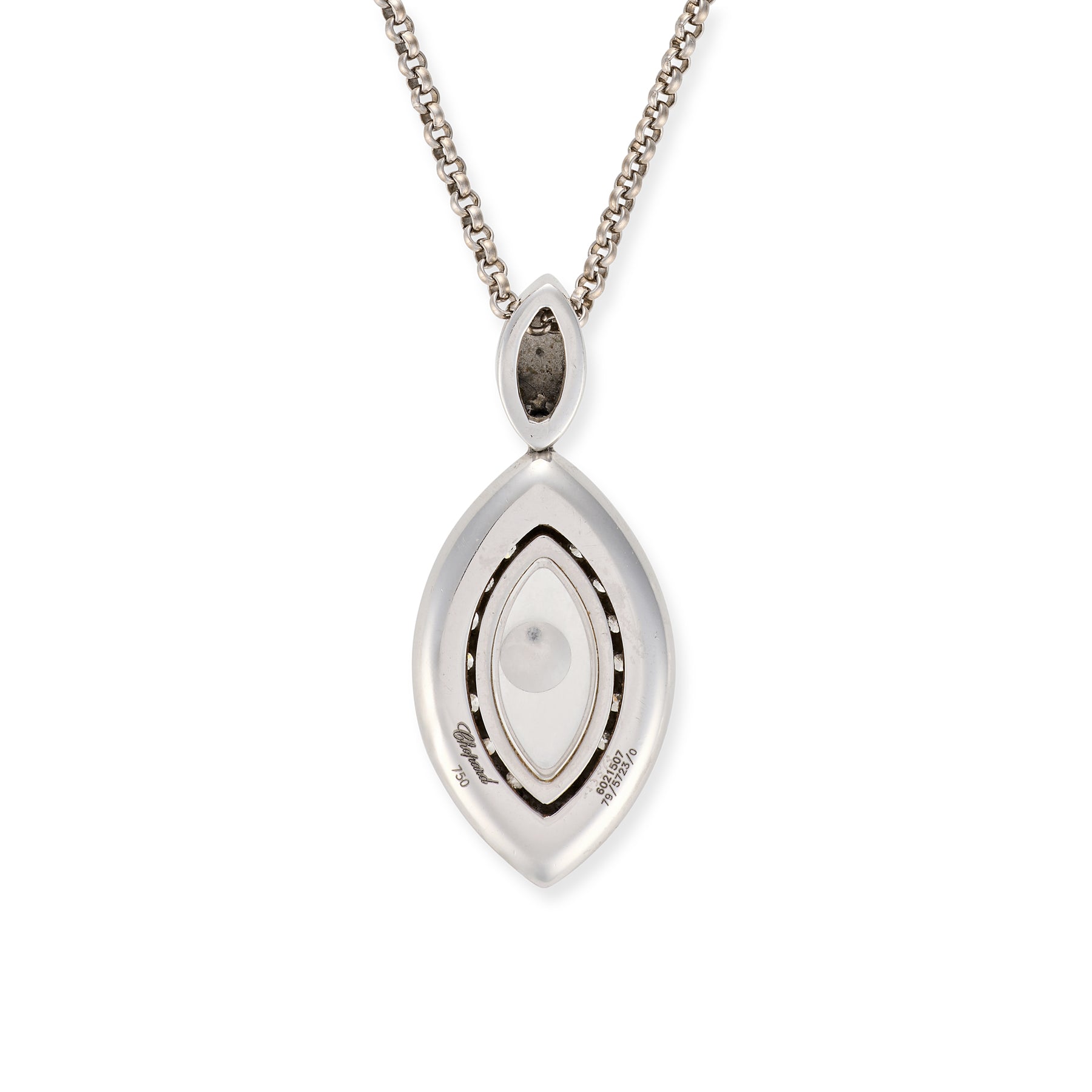 Chopard 18k White Gold Happy Diamond Marquise Necklace
