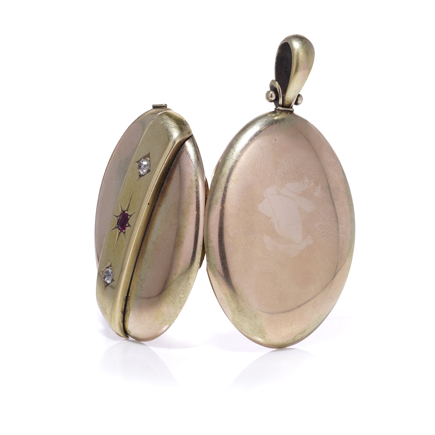 Ruby & Diamond Locket, Victorian - Wildsmith Jewellery