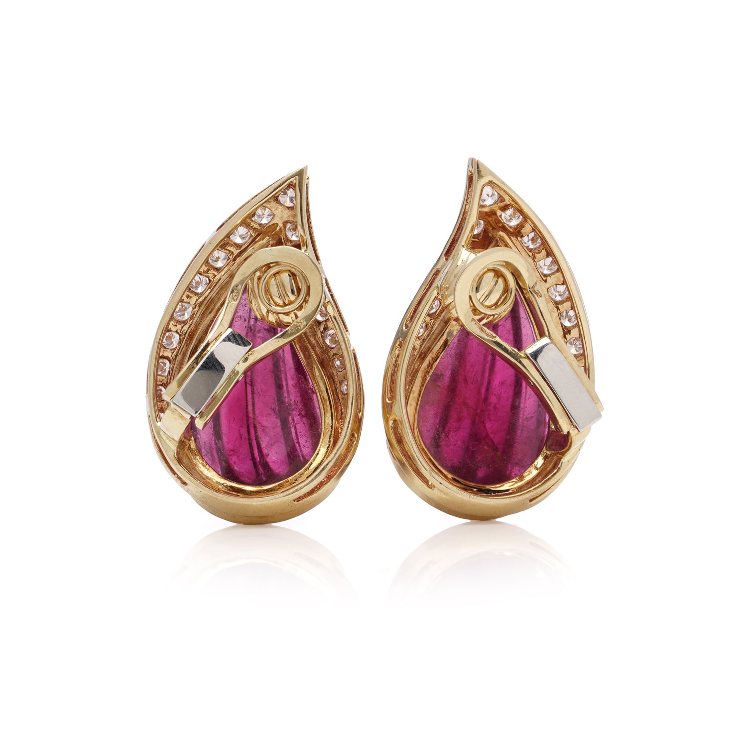 18ct Gold Tourmaline & Diamond Earrings