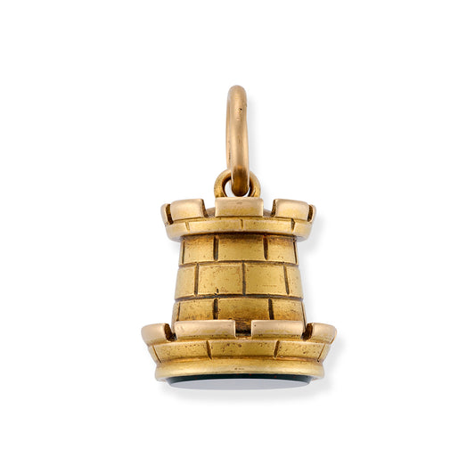 18ct Gold & Bloodstone Castle Turret Pendant - Wildsmith Jewellery