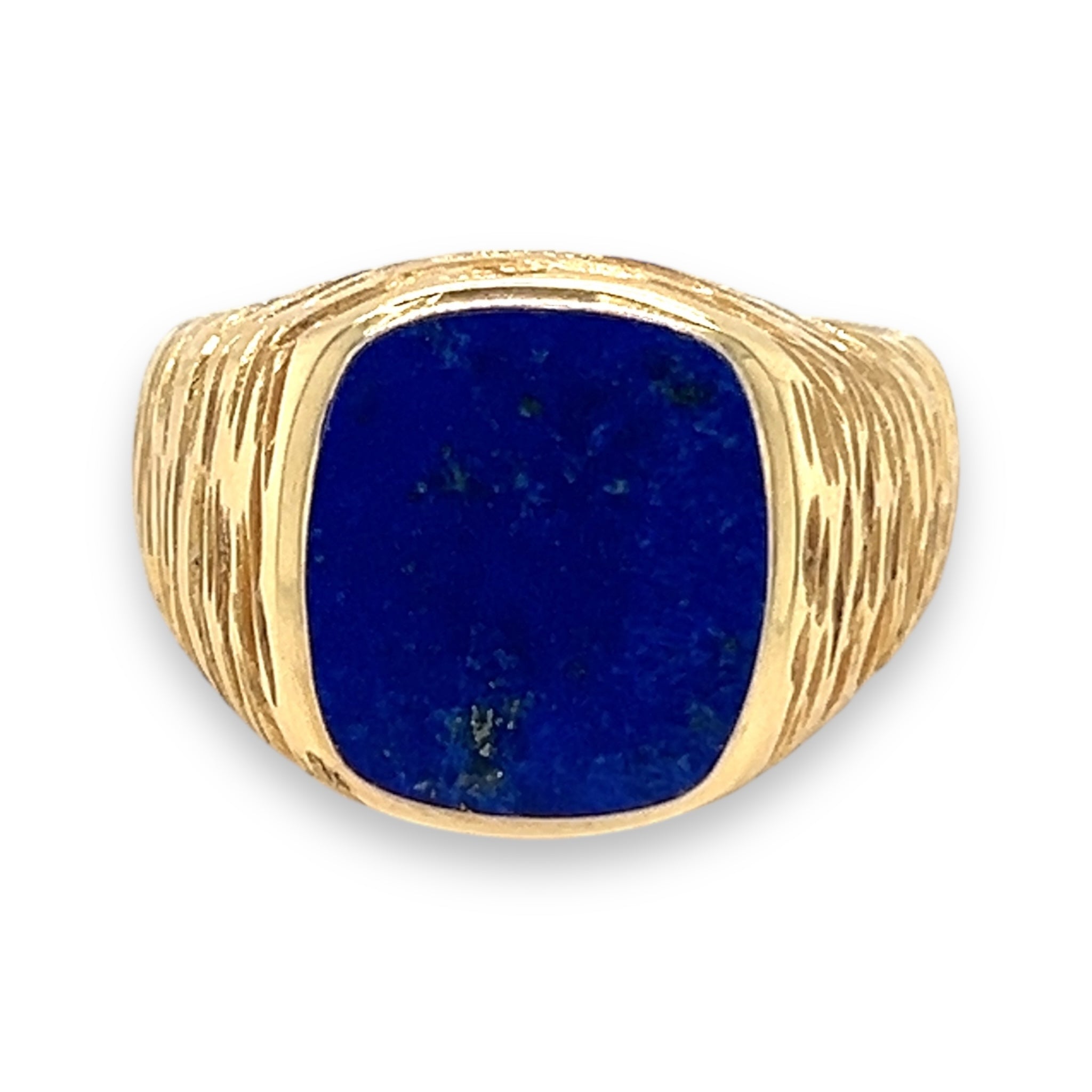 18ct Gold Bark Effect Signet Ring - Wildsmith Jewellery
