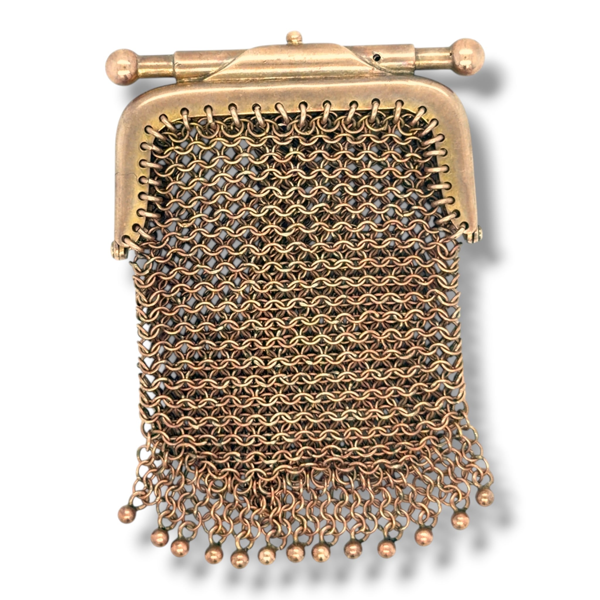 Antique 9ct Gold Mesh Coin Purse, Circa 1900