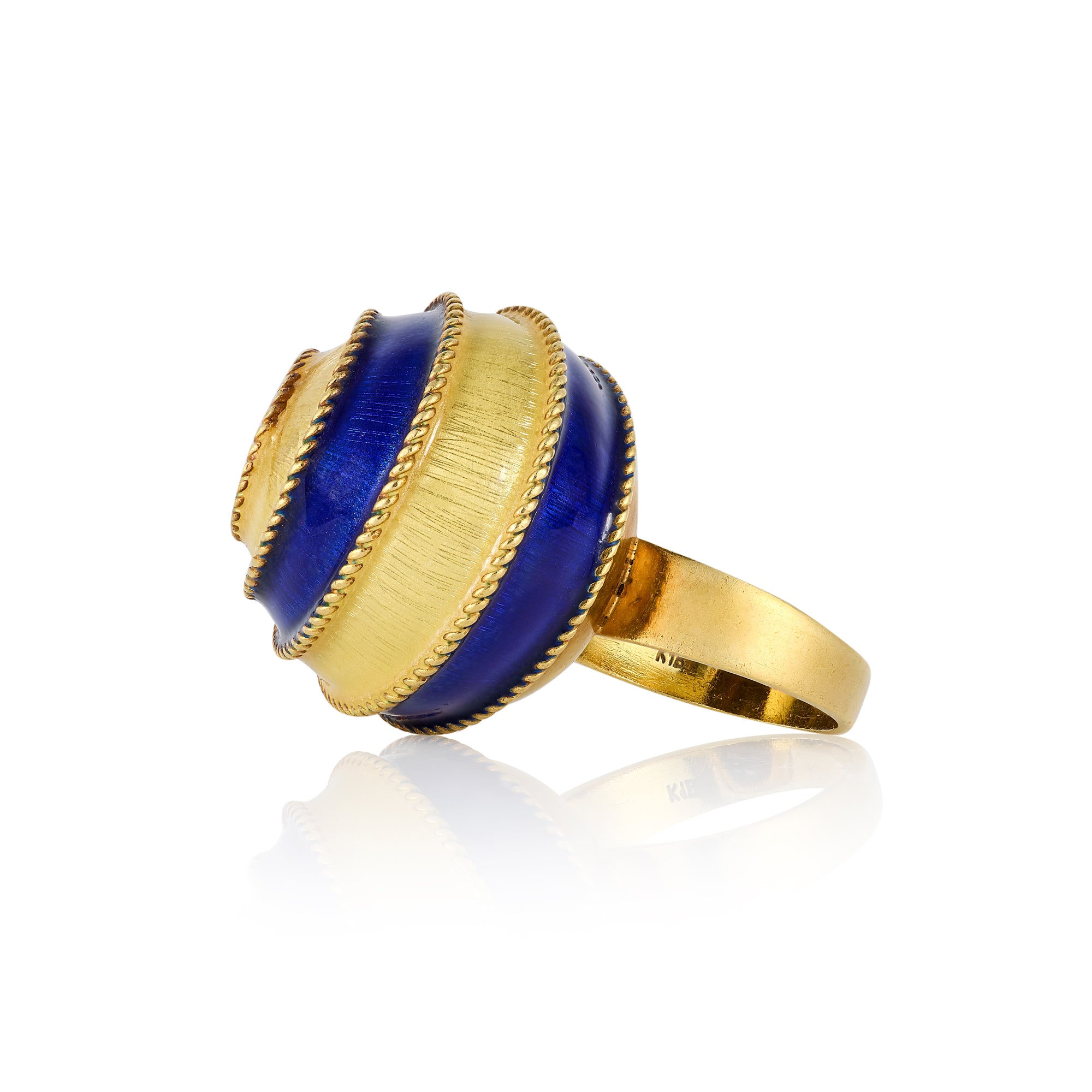 Gold and Enamel Ball Cocktail Ring - Wildsmith Jewellery