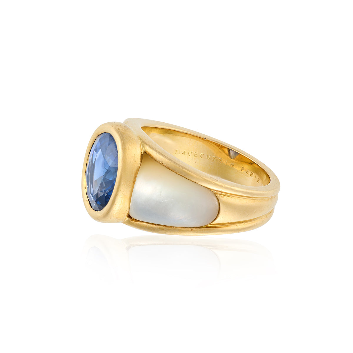 Vintage Sapphire & Mother of Pearl "Nadia" Ring by Mauboussin Paris - Wildsmith Jewellery