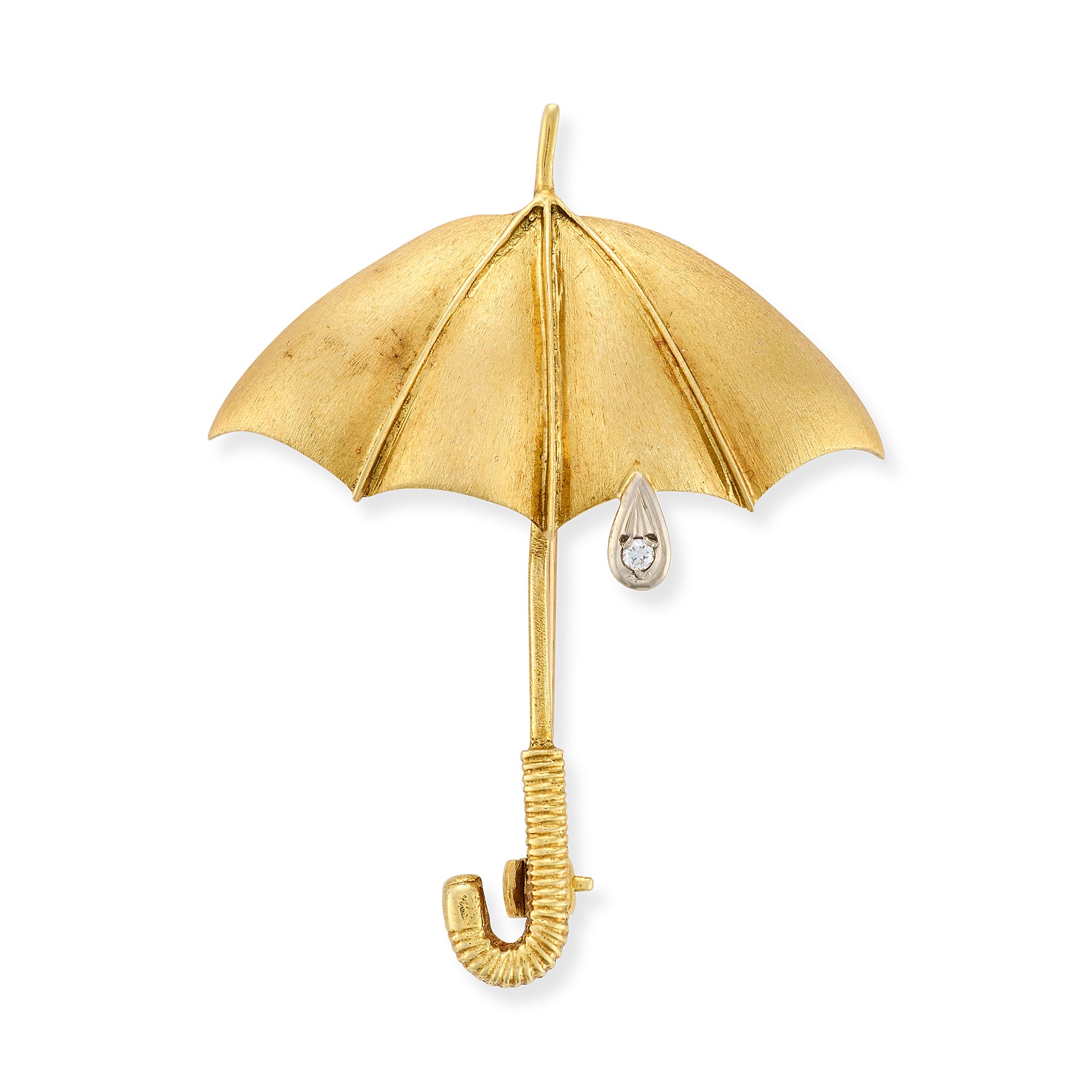 Vintage Gold & Diamond Umbrella Brooch - Wildsmith Jewellery