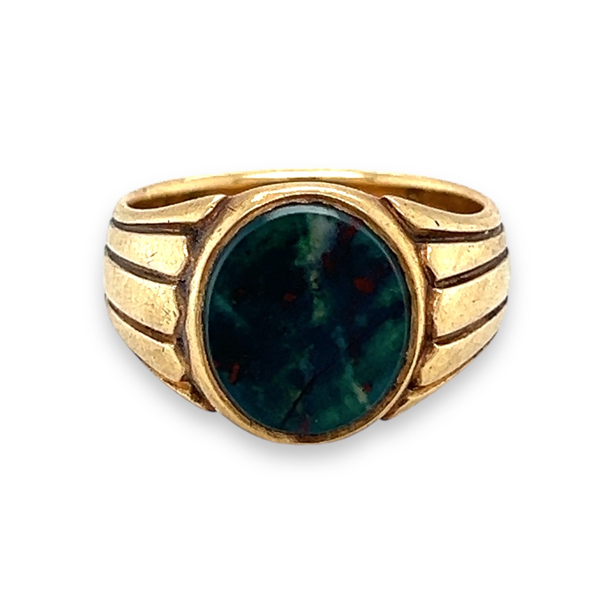 Victorian 18ct Gold & Bloodstone Signet Ring - Wildsmith Jewellery