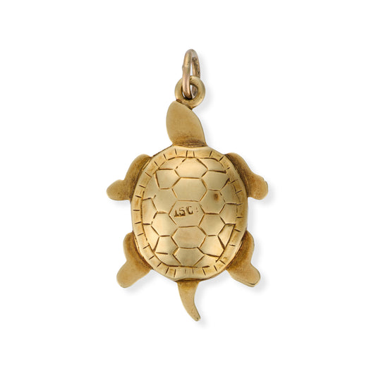 Victorian 15ct Gold Natural Pearl Turtle Charm