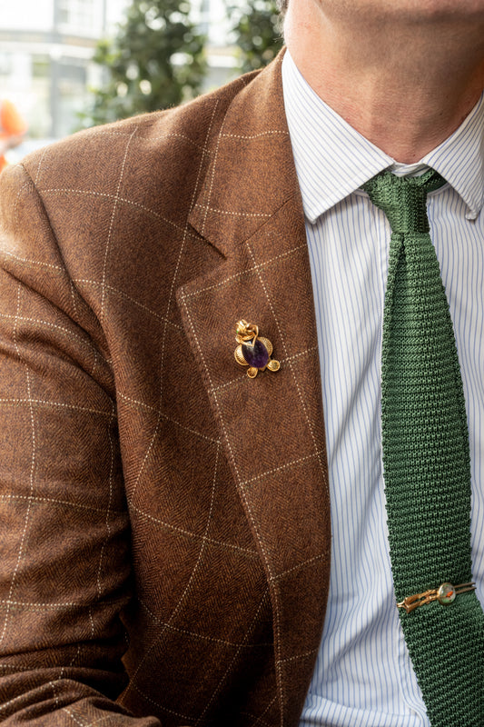 Amethyst & Tsavorite Duck Brooch, French - Wildsmith Jewellery