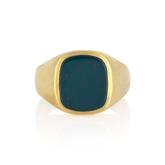 11 x 9mm Cushion Shaped Onyx Signet Ring - Wildsmith Jewellery