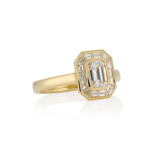 Art Deco Style Diamond Cluster Ring