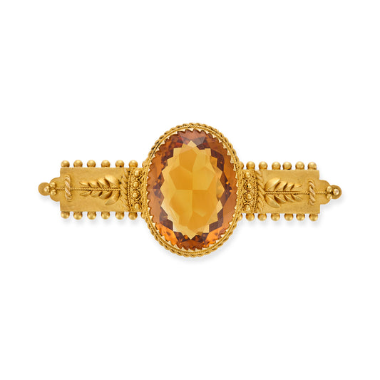 15ct Gold Victorian Citrine Brooch - Wildsmith Jewellery