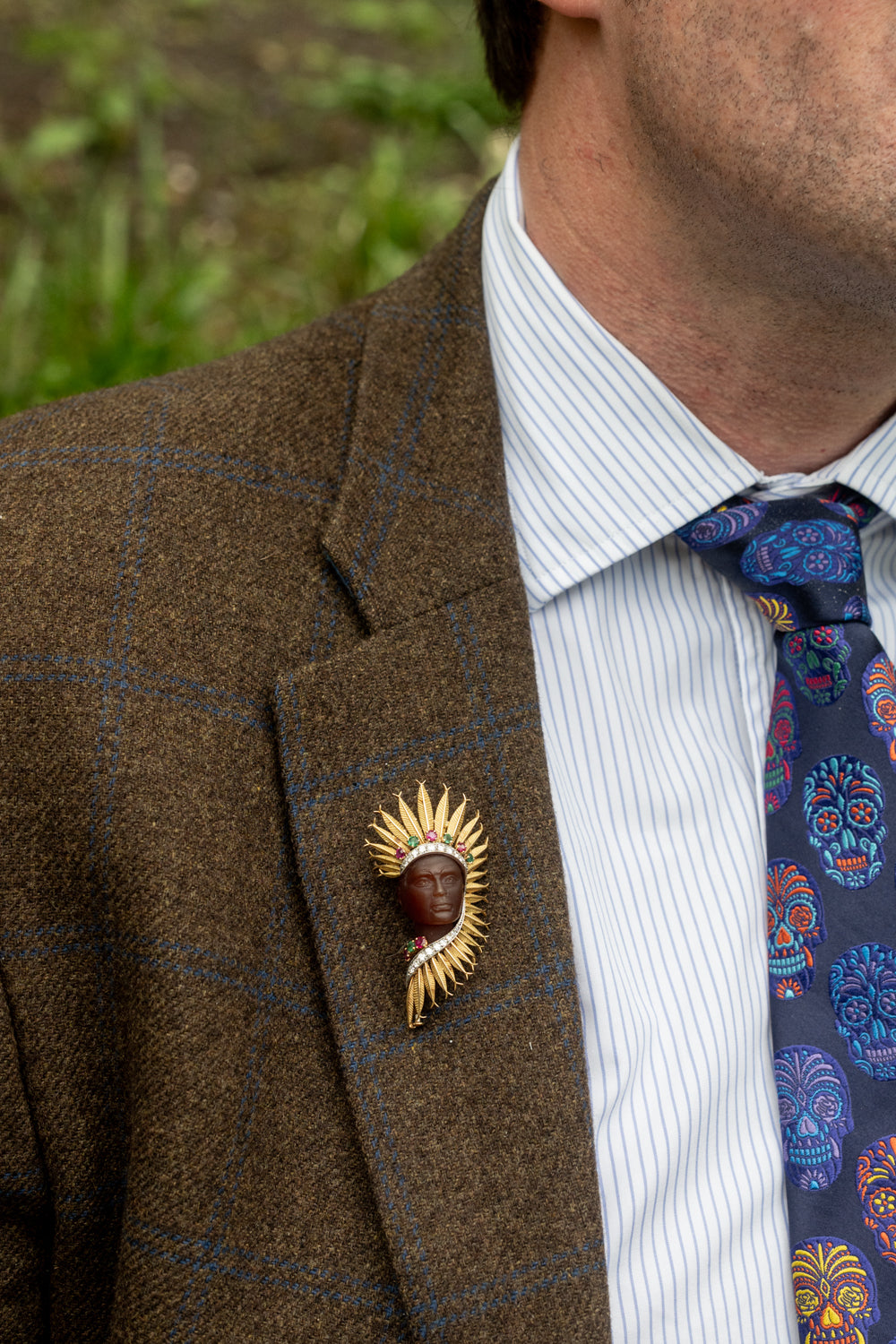 1950's Native American Chief Brooch, French - Wildsmith Jewellery