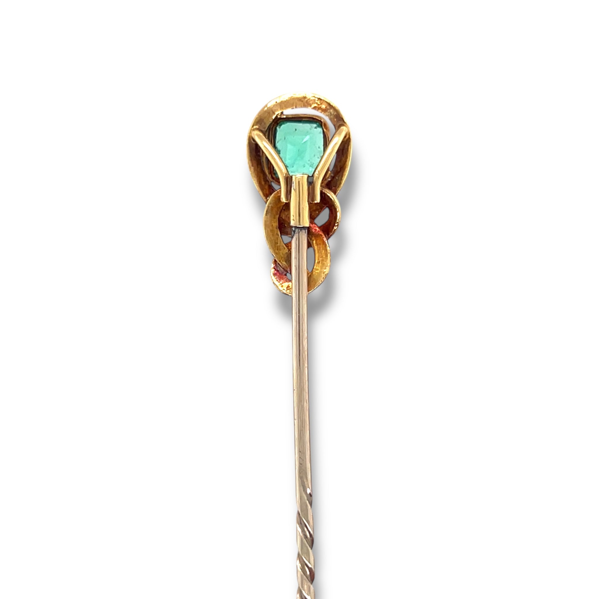 Antique Emerald & 18ct Gold Snake Stickpin - Wildsmith Jewellery