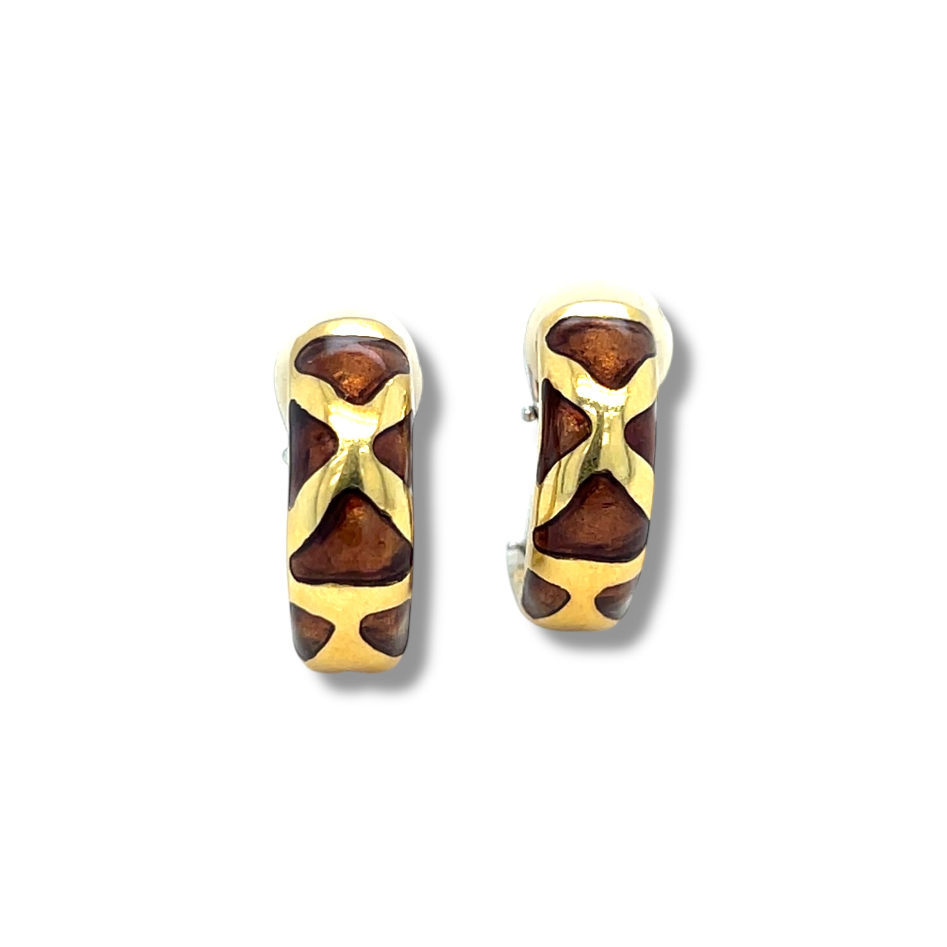 Gold & Enamel 'Giraffe' Earrings by Roberto Coin - Wildsmith Jewellery