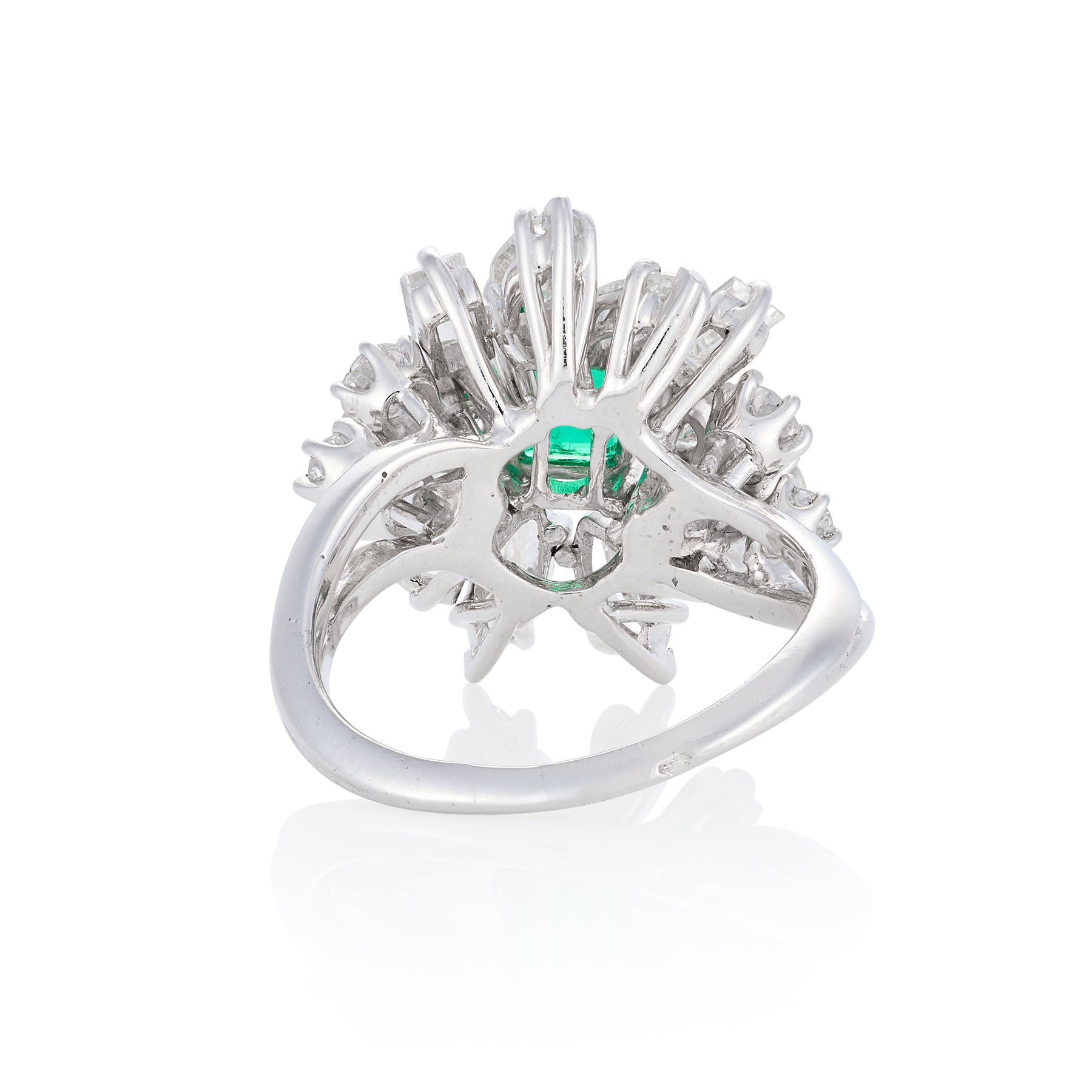 1960's Emerald & Diamond Cocktail Ring, French