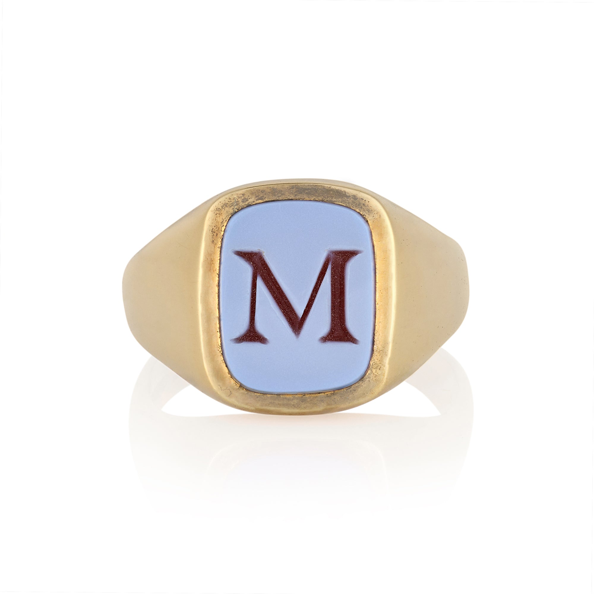 15 x 12mm Cushion Shaped Sardonyx Signet Ring - Wildsmith Jewellery