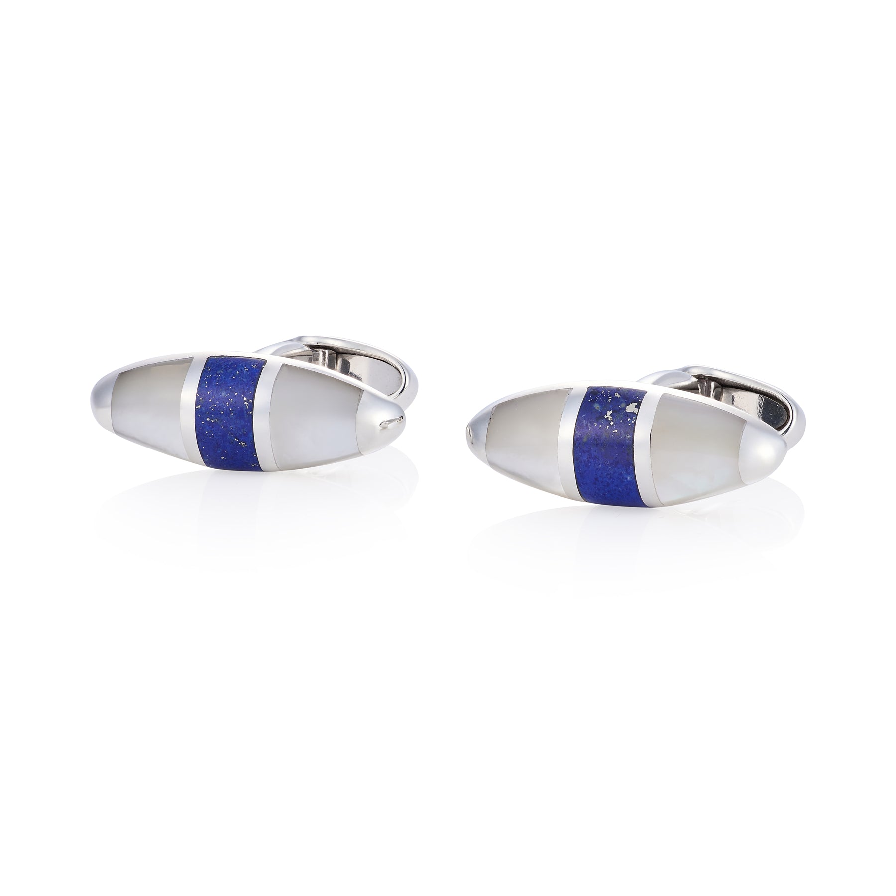 Lapis Lazuli & Mother of Pearl Torpedo Cufflinks