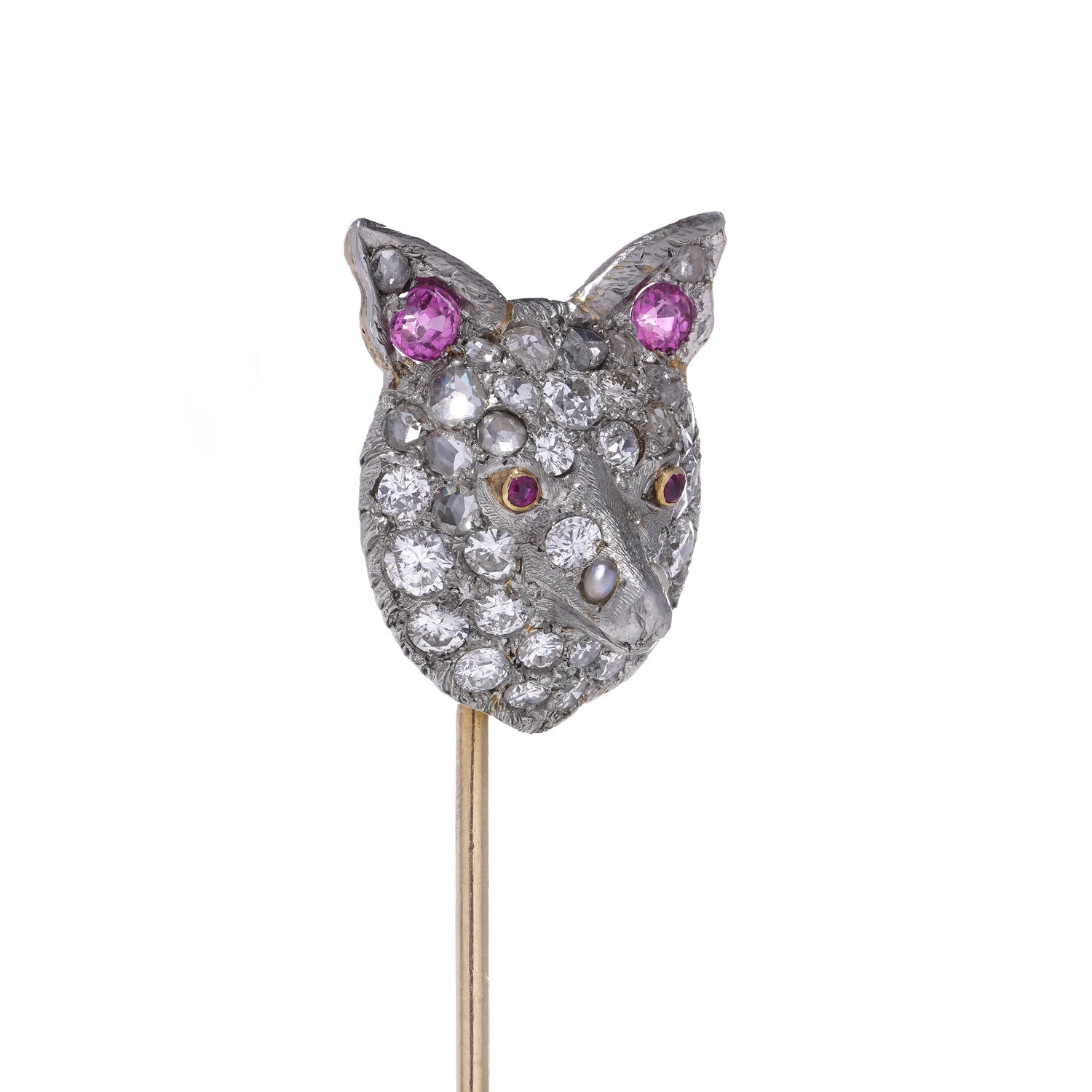 Sapphire & Diamond Fox Stickpin - Wildsmith Jewellery