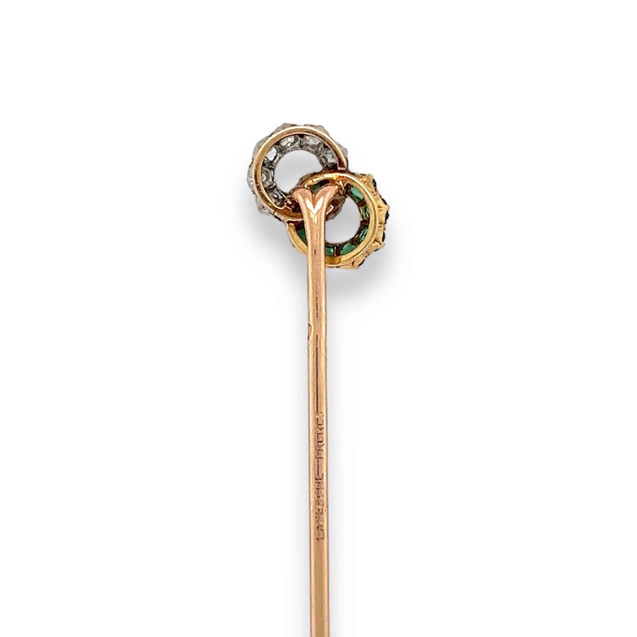 Antique Emerald & Diamond Tie Pin by Lacloche - Wildsmith Jewellery