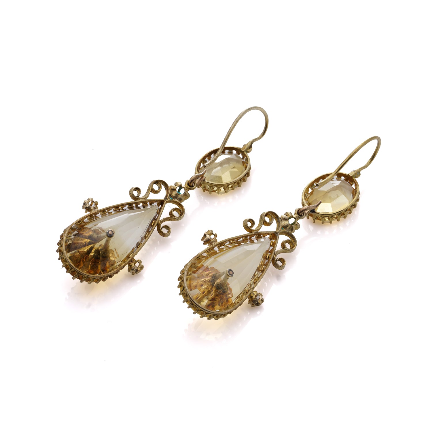 Victorian Citrine Drop Earrings - Wildsmith Jewellery