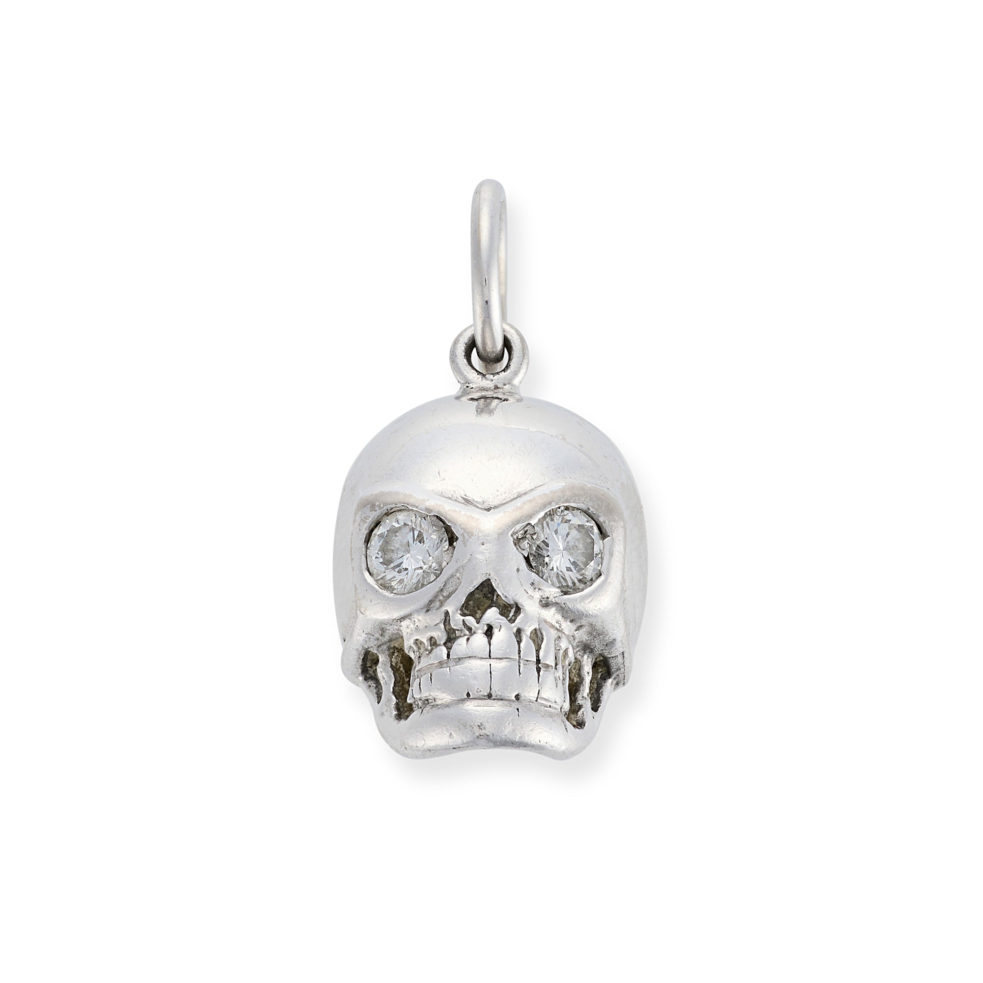 18ct White Gold & Diamond Skull Pendant - Wildsmith Jewellery