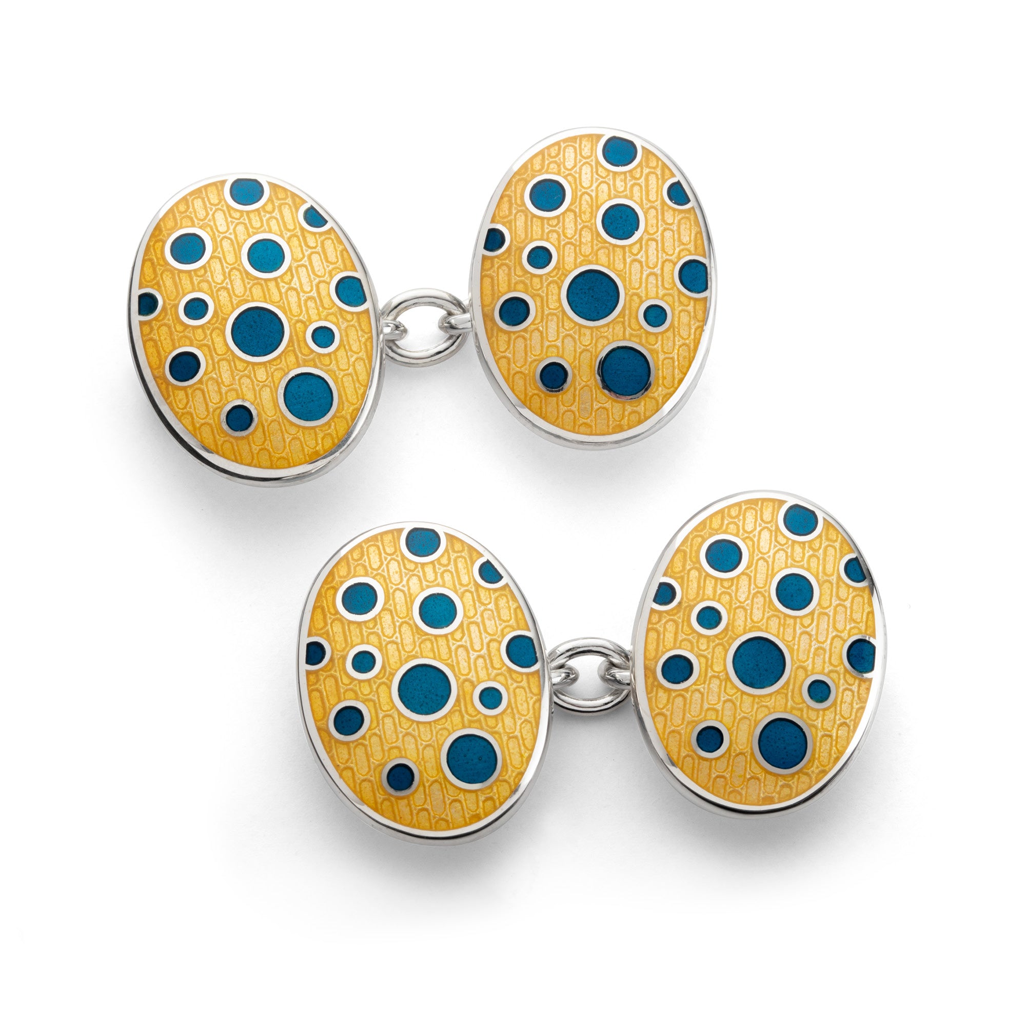 Hand Enamelled Sterling Silvering “Bubble” Cufflinks - Wildsmith Jewellery