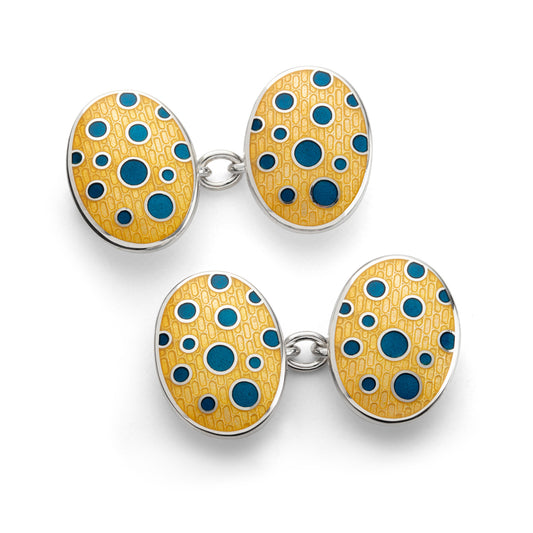 Hand Enamelled Sterling Silvering “Bubble” Cufflinks - Wildsmith Jewellery