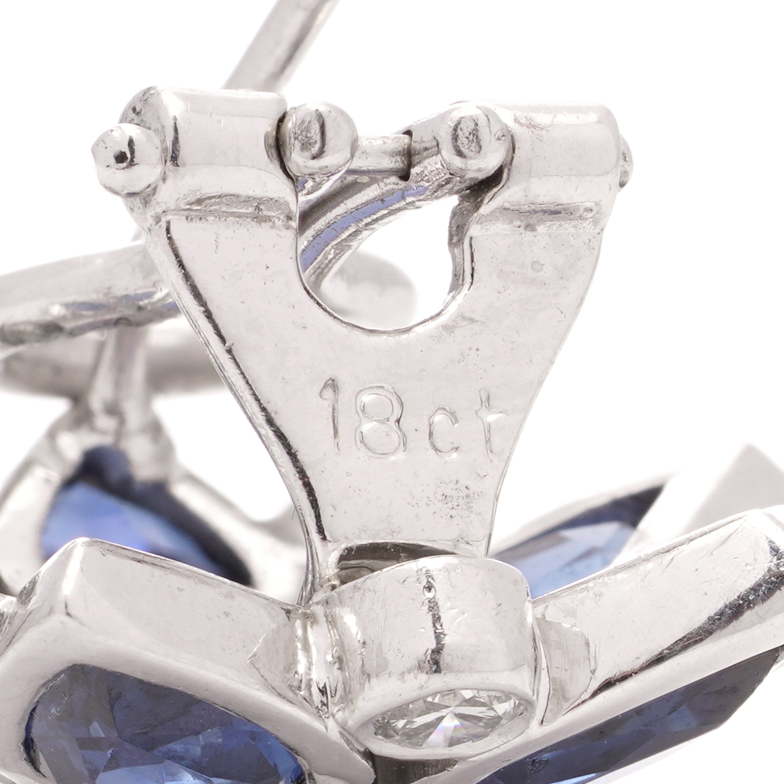 18ct White Gold Sapphire & Diamond Earrings - Wildsmith Jewellery