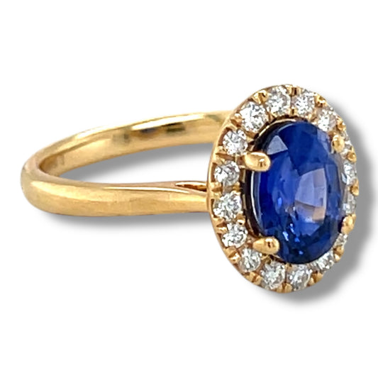 2.16ct Oval Cut Sapphire & Diamond Ring - Wildsmith Jewellery