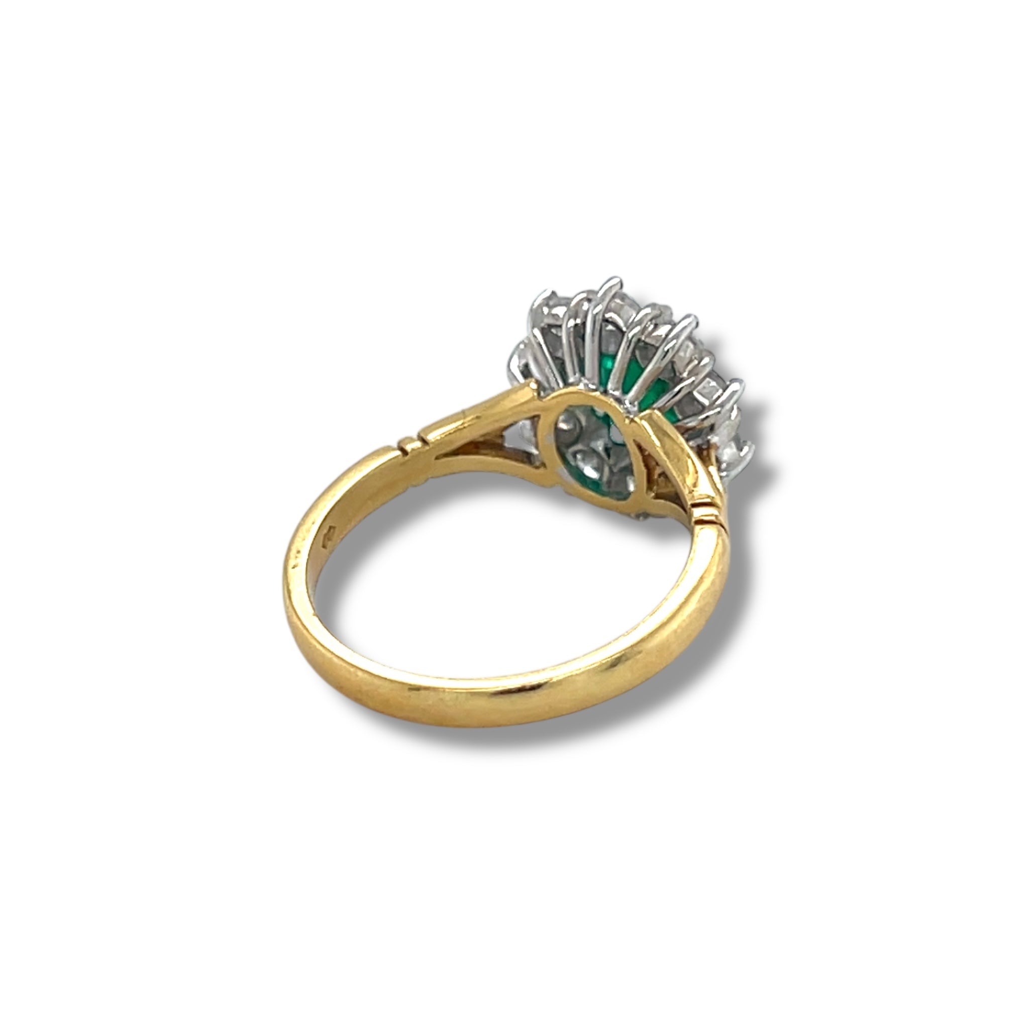 Emerald and Diamond Cluster Engagement Ring - Wildsmith Jewellery