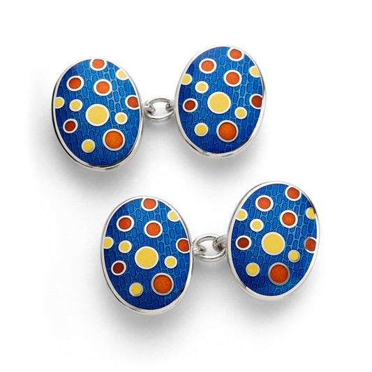 Hand Enamelled Sterling Silvering “Bubble” Cufflinks - Wildsmith Jewellery