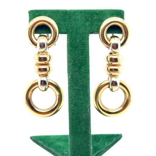 Vintage 18ct Three Colour Gold Earrings