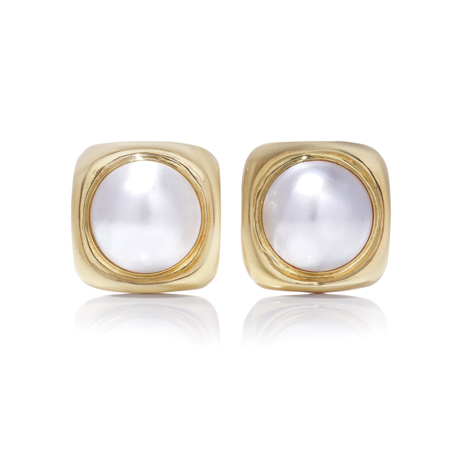 Mabé Pearl and Gold Earrings - Wildsmith Jewellery