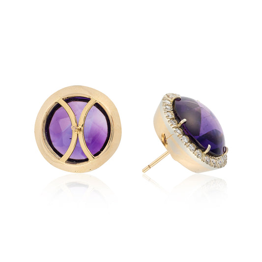Early 20th Century Amethyst & Diamond Earrings - Wildsmith Jewellery