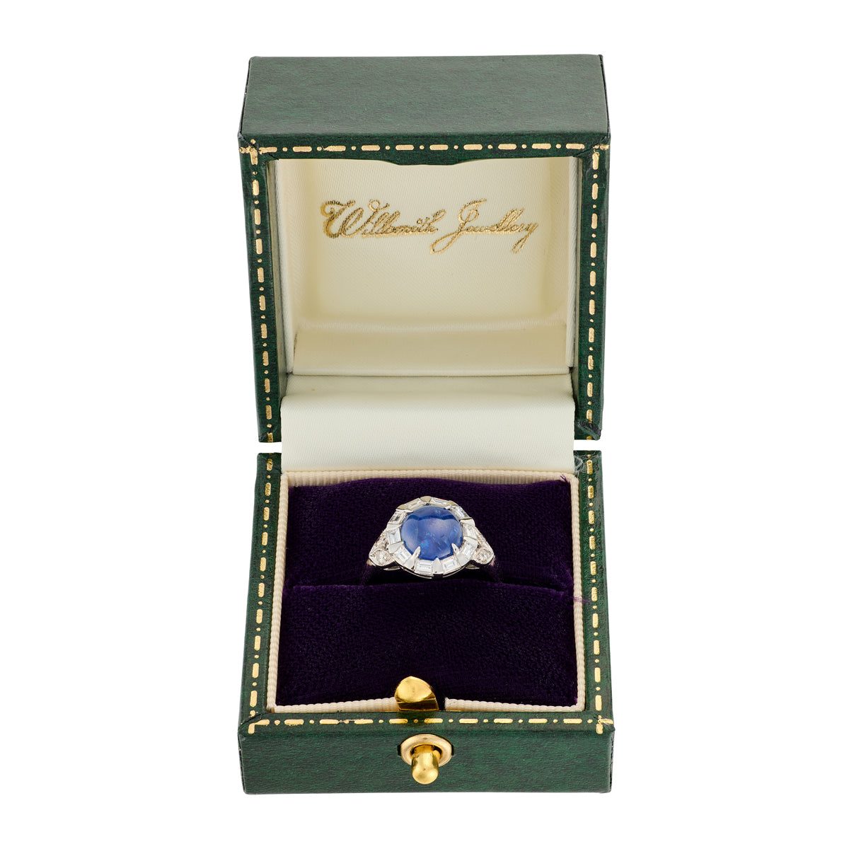 Art Deco Burma Sapphire & Diamond Ring - Wildsmith Jewellery