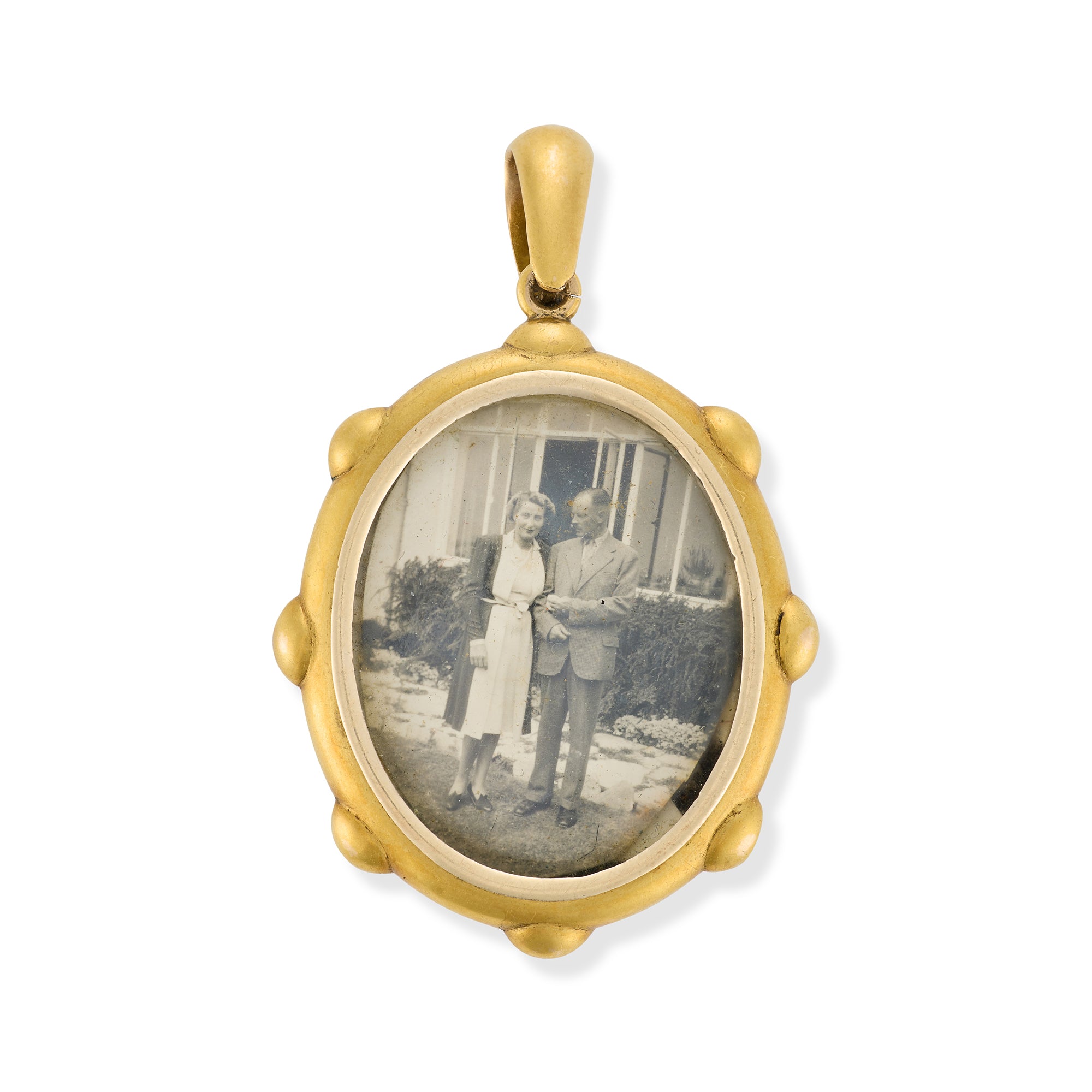 Victorian 15ct Gold & Banded Agate Locket Pendant - Wildsmith Jewellery