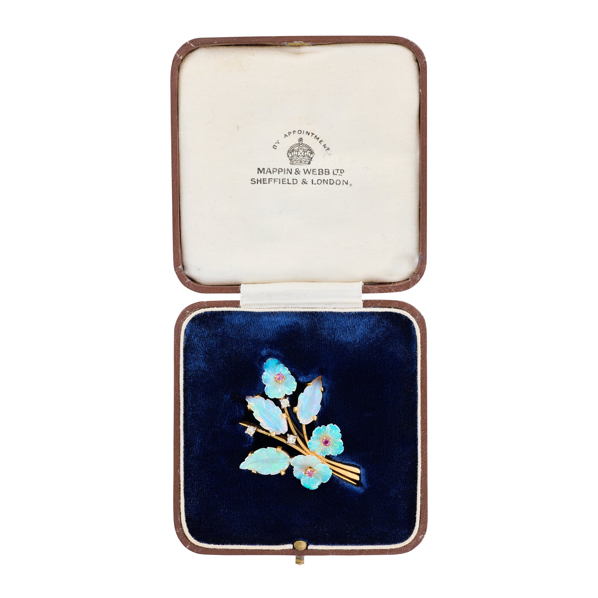 Opal, Ruby and Diamond Brooch by Mappin & Webb - Wildsmith Jewellery