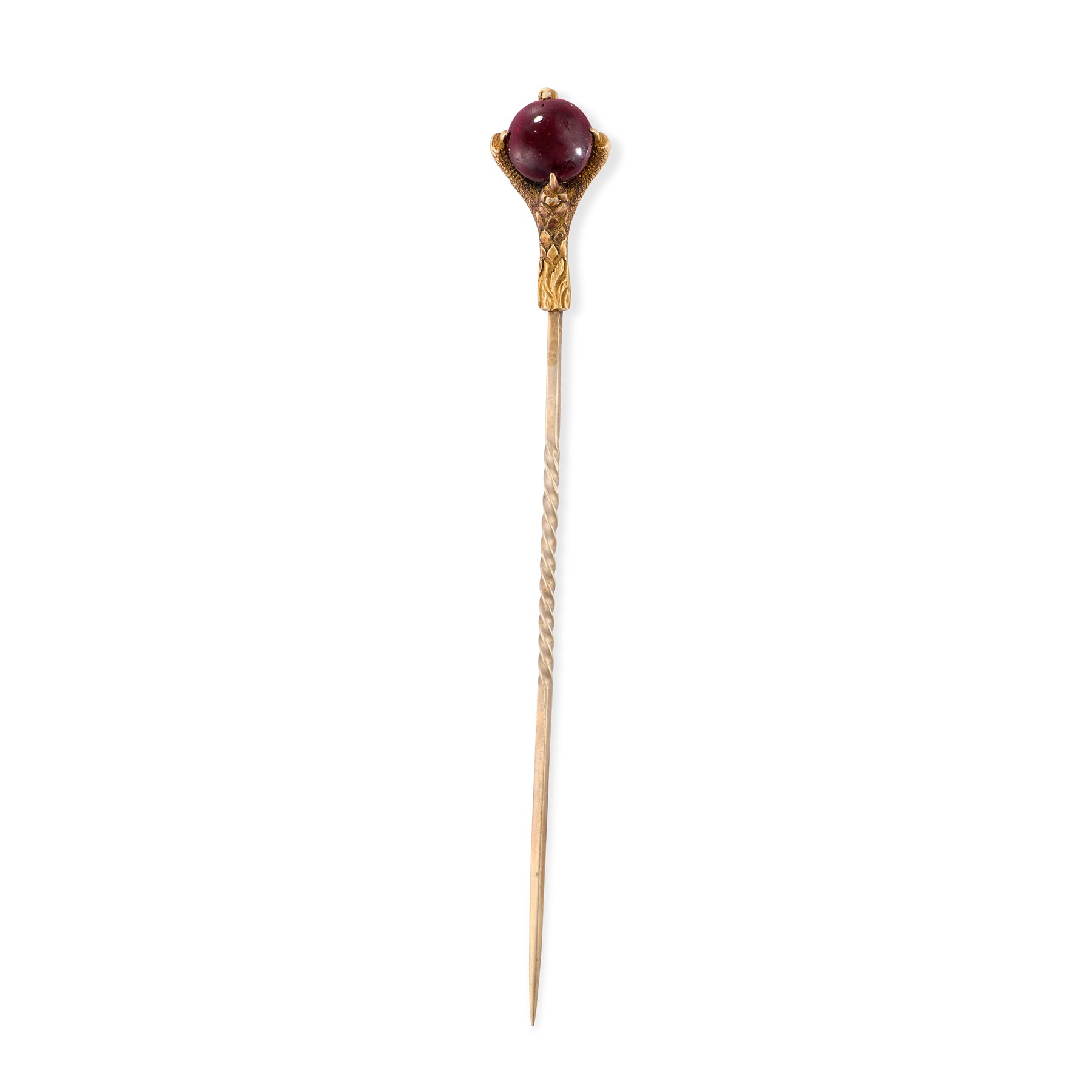 Antique Garnet & Gold Eagles Claw Stickpin