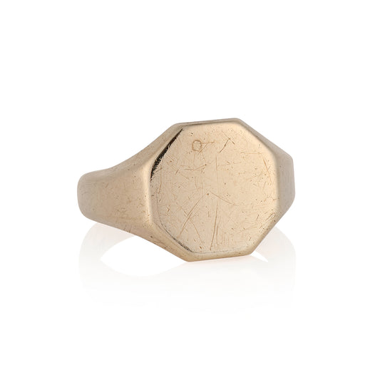 9ct Gold Hexagonal Signet Ring - Wildsmith Jewellery