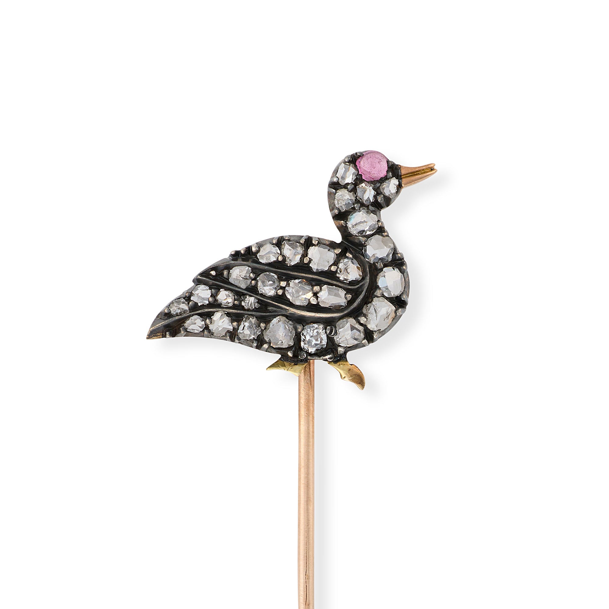 Victorian Diamond Duck Stickpin - Wildsmith Jewellery
