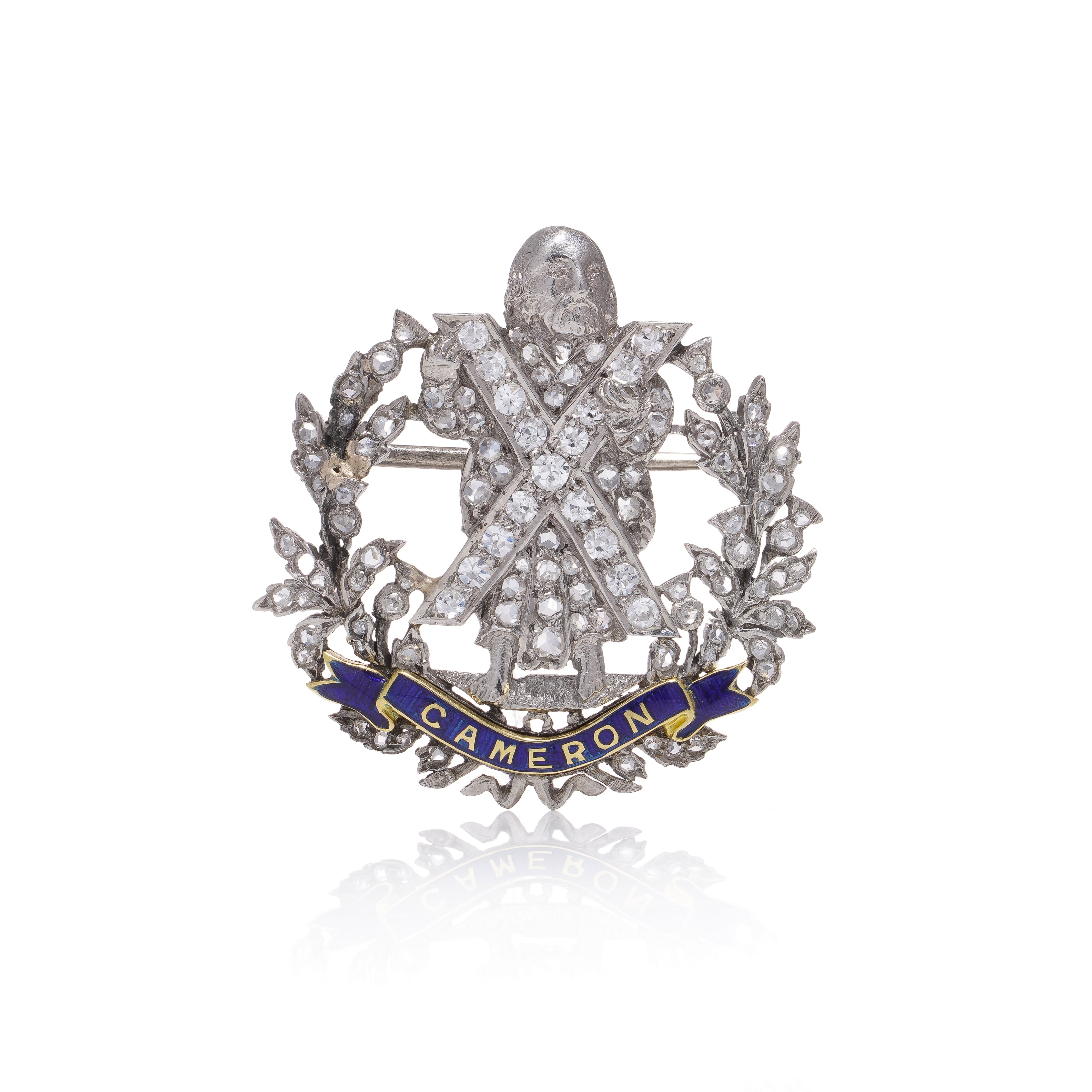 The Queen's Own Cameron Highlanders Diamond Brooch - Wildsmith Jewellery