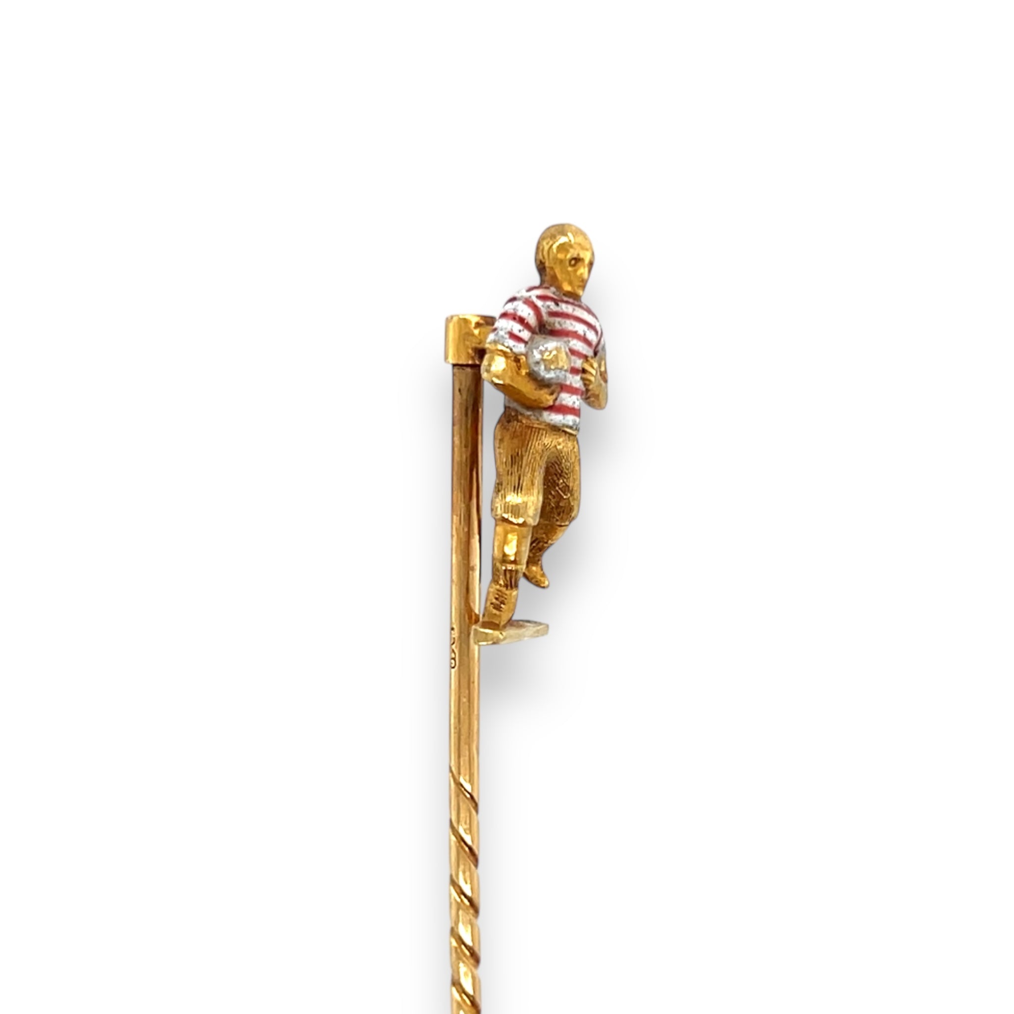Antique 18ct Gold Rugby Player Stickpin - Wildsmith Jewellery